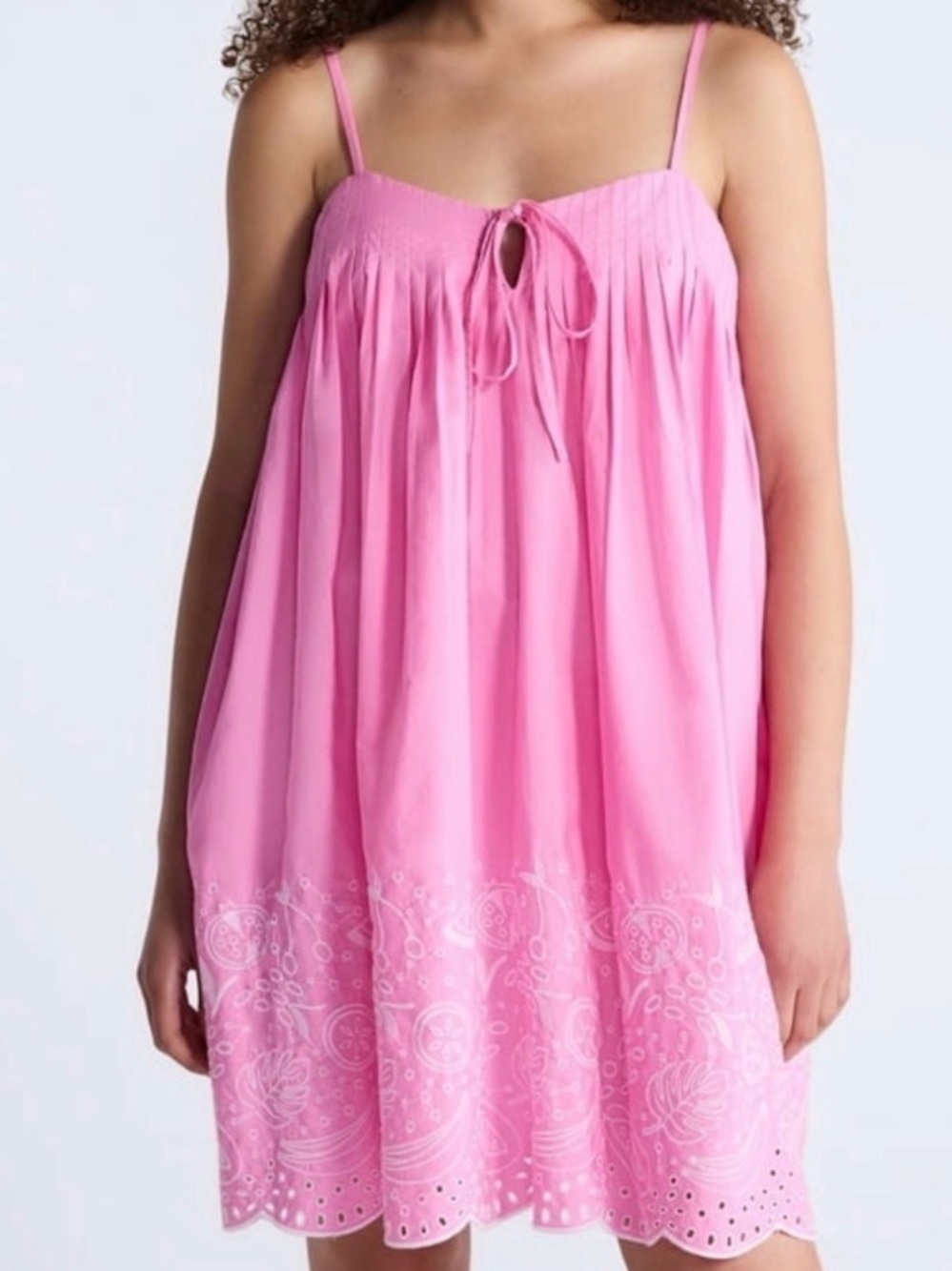 D164 Free Assembly XL NWT Pink Embroidered Dress